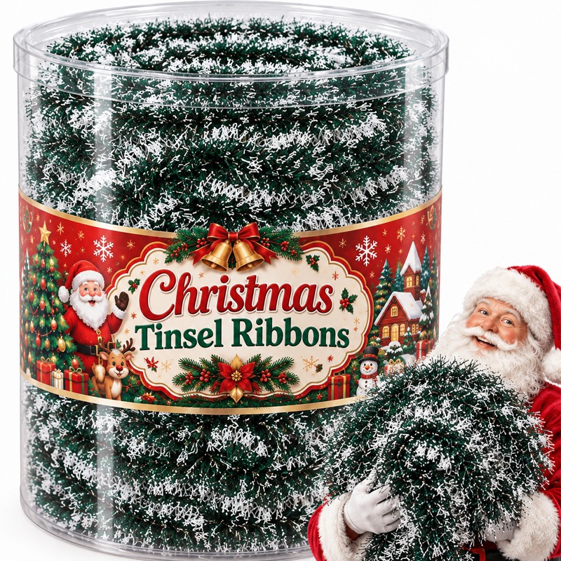 Christmas Tinsel Ribbons Green - Tinsel Garland Decoration review and price